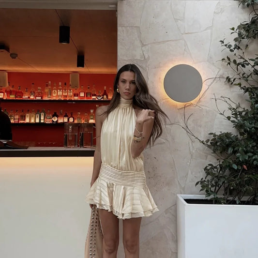 Marbella Pleated Mini Dress