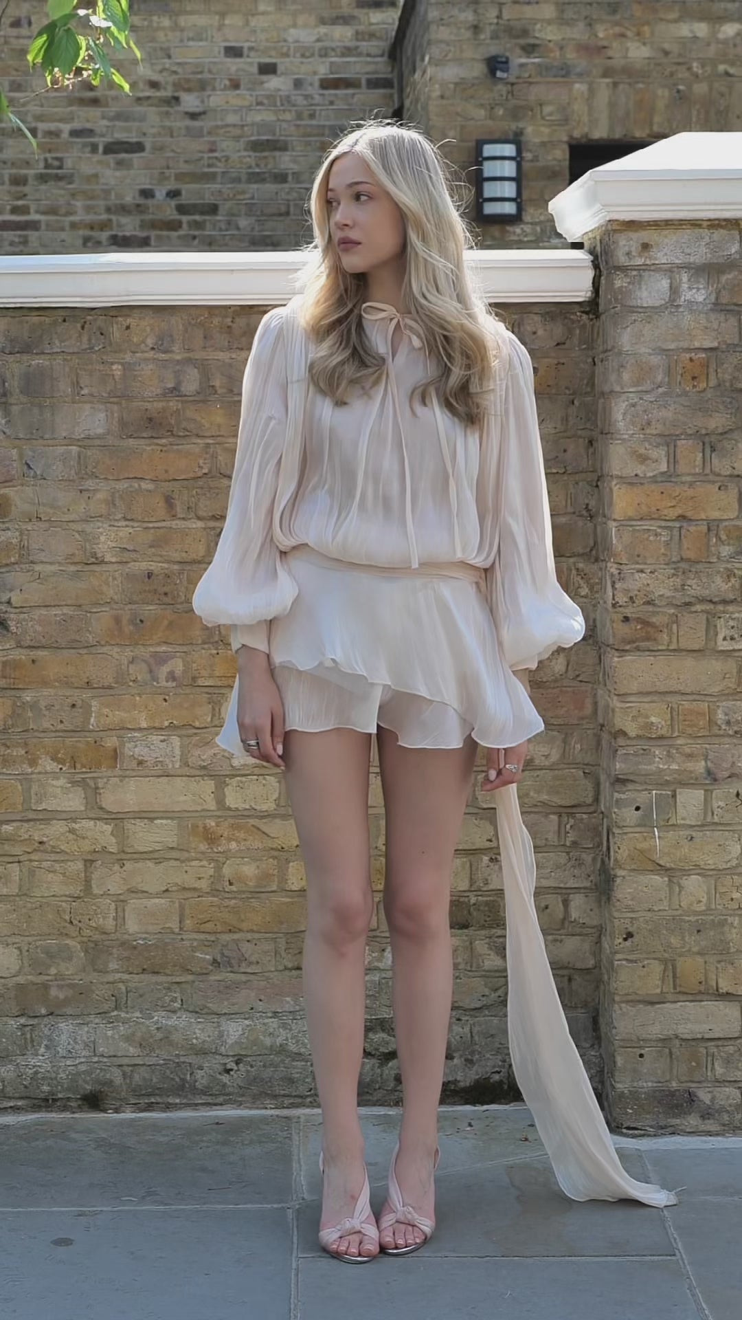 woman wearing mini dress in london
